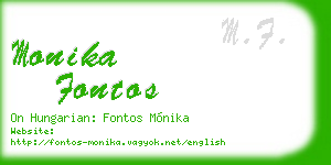monika fontos business card